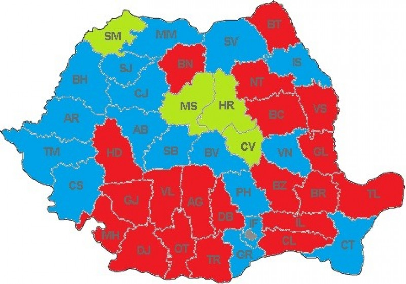 Rezultate parțiale alegeri locale 2020. Harta politică a câștigătorilor la președinția Consiliilor Județene Rezultate parțiale alegeri locale 2020. Harta politică a câștigătorilor la președinția Consiliilor Județene