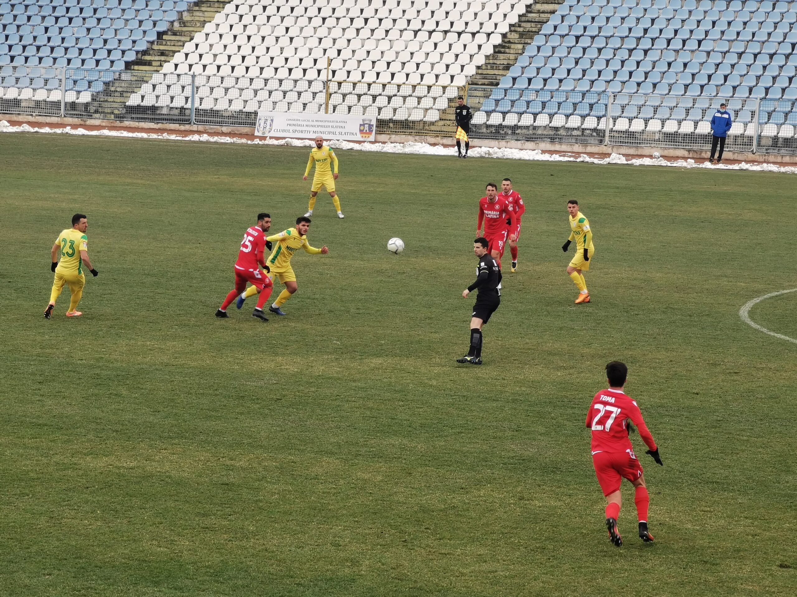 CSM Slatina pierde duelul cu CS Mioveni, după un gol încasat spre finalul partidei