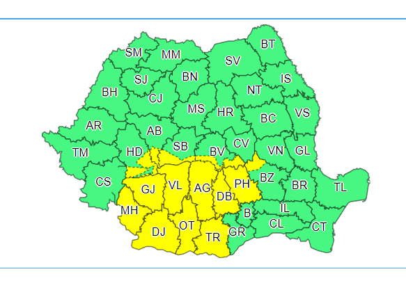 Oltenia, sub Cod Galben de instabilitate atmosferică. Se anunţă averse torenţiale, vijelii şi grindină Oltenia, sub Cod Galben de instabilitate atmosferică. Se anunţă averse torenţiale, vijelii şi grindină