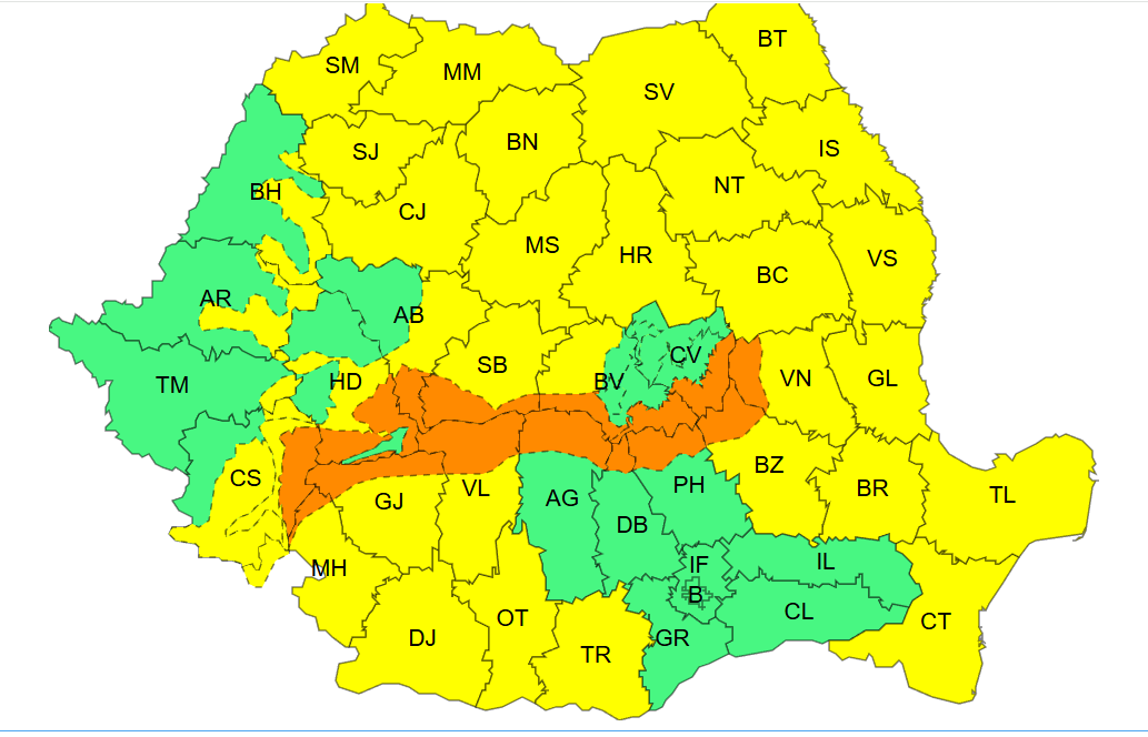 Avertizări de vreme rea: Vânt puternic în Oltenia şi Muntenia şi ninsori viscolite în zonele montane Avertizări de vreme rea: Vânt puternic în Oltenia şi Muntenia şi ninsori viscolite în zonele montane