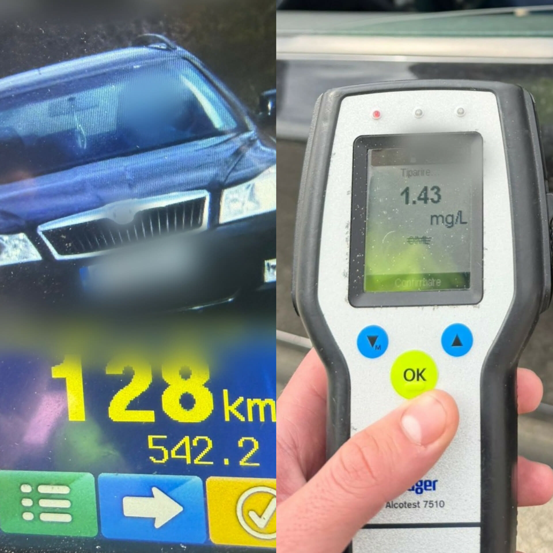Bărbat din Olt prins băut și cu 128 km/h pe un drum cu limită de 50 km/h