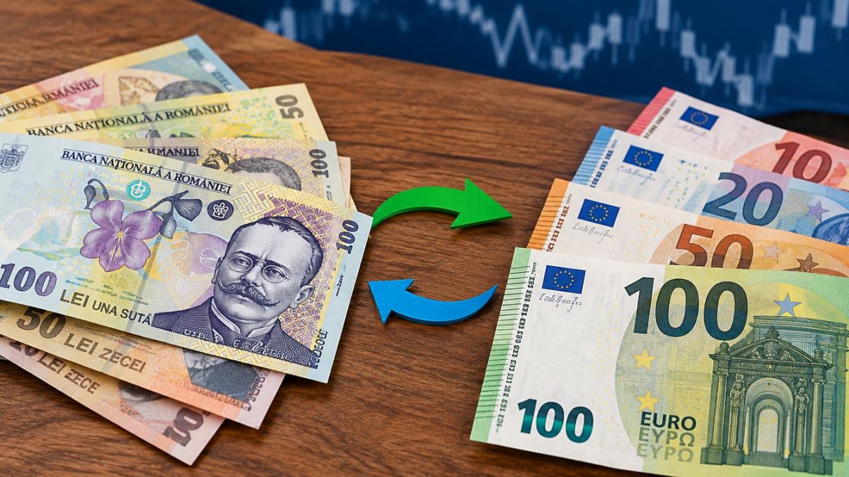 Euro se apropie de 5,35 lei. Dolarul american, cea mai mare creștere la cursul BNR